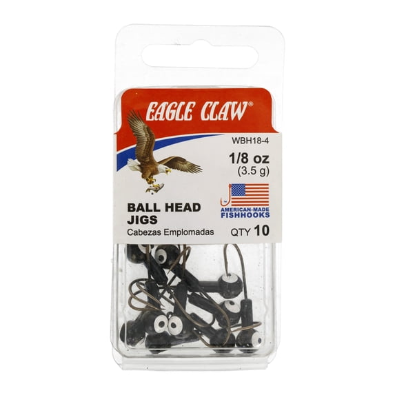 Cabeza de Jig EagleClaw Saltwater Ball Head 1/8 oz negro