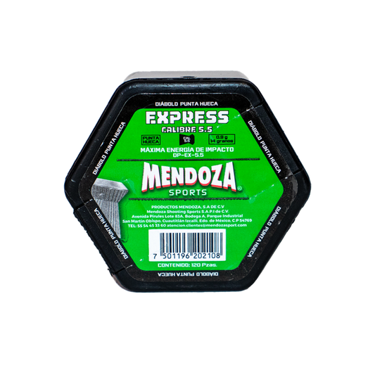 Diábolos Mendoza Express 5.5 mm (.22) Punta Hueca – 120 piezas