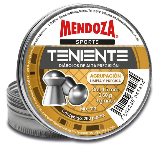 Diábolo Mendoza Teniente Punta Domo 4.5mm 250 Piezas