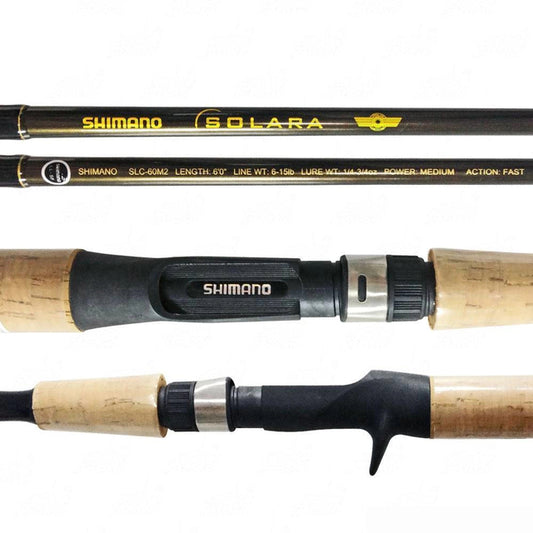 Caña Shimano Solara Spinning 6'6" – Fibra de Vidrio | 2 Piezas